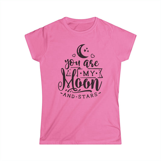 Women's Softstyle Tee- Moon and Stars