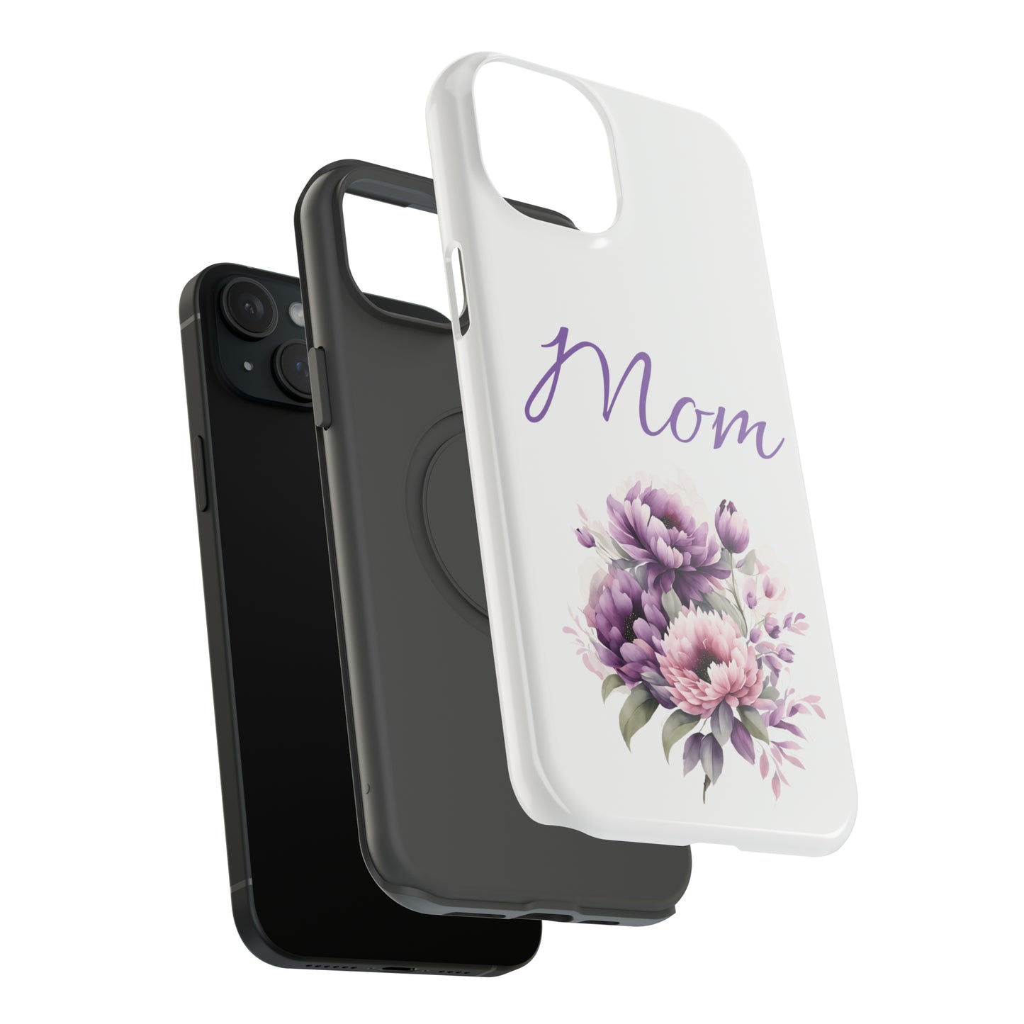 Impact-Resistant Cases- Pink and purple flowers for Mom