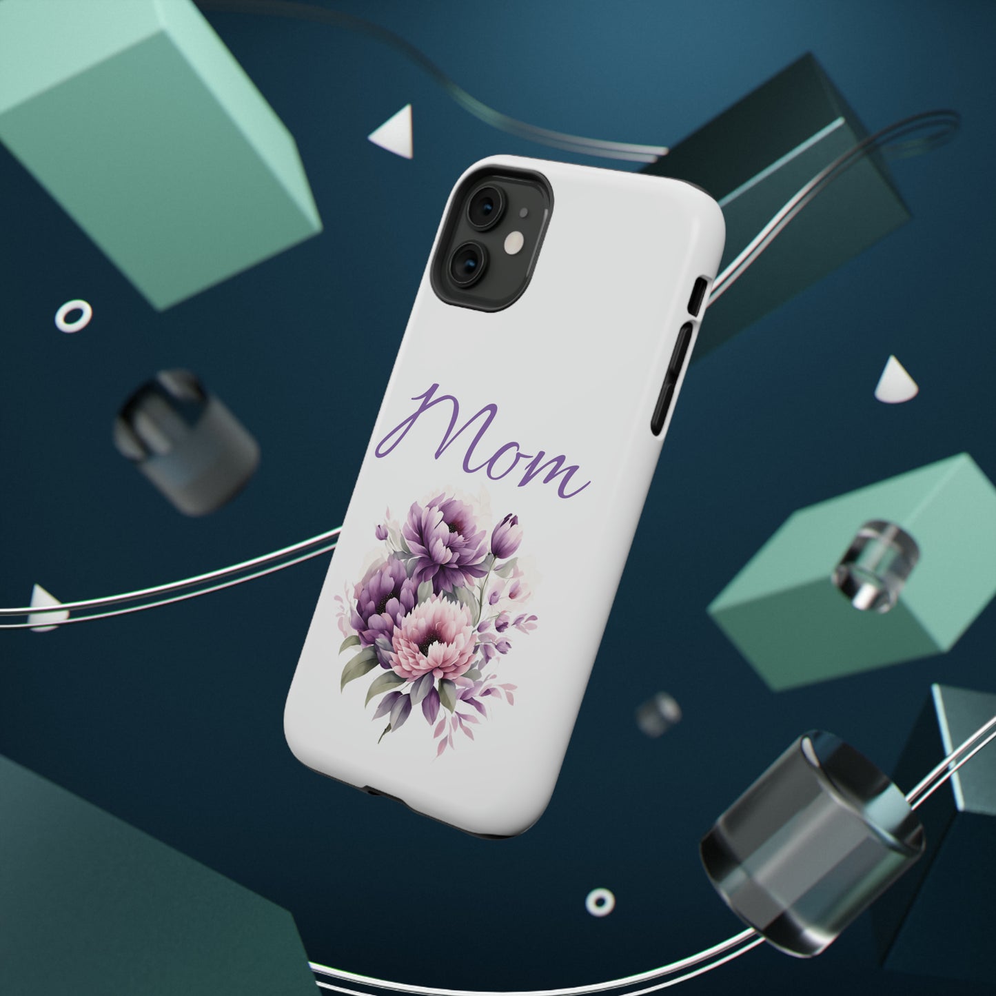 Impact-Resistant Cases- Pink and purple flowers for Mom