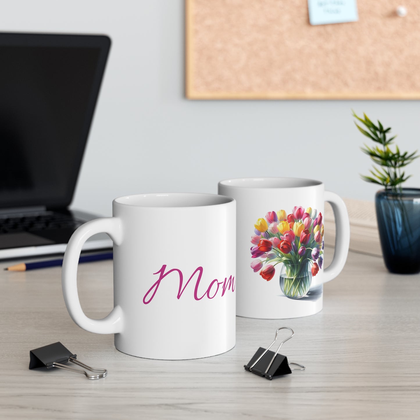 Mug 11oz- Multi color tulips for Mom