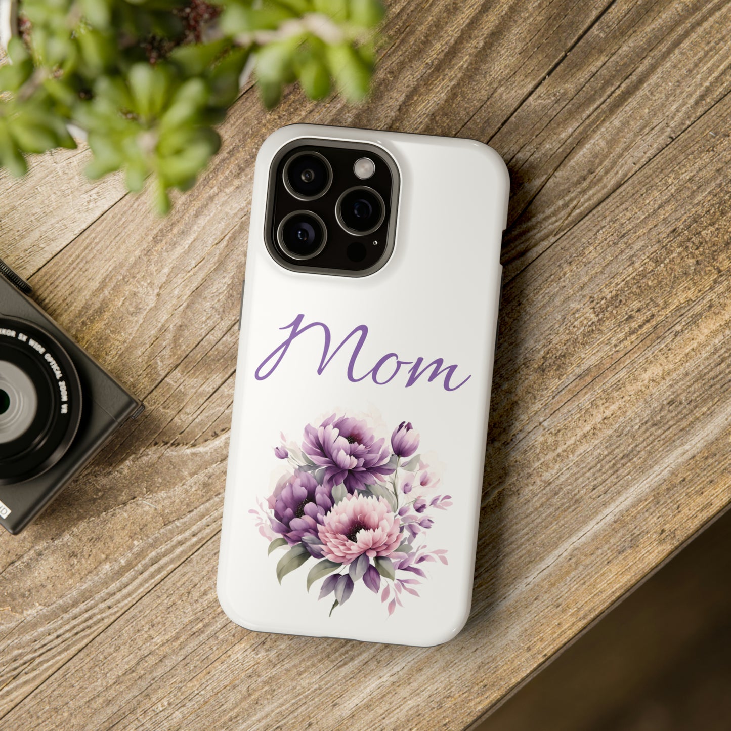 Impact-Resistant Cases- Pink and purple flowers for Mom