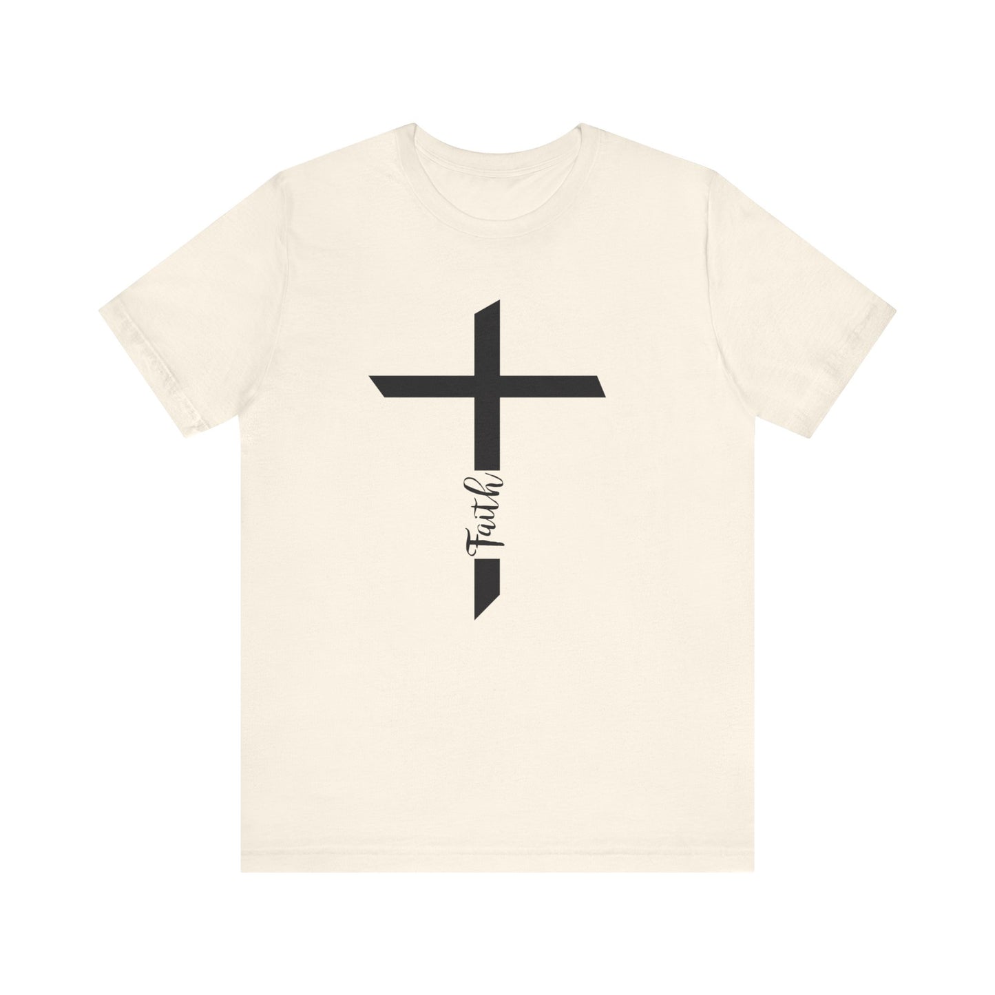 Unisex Jersey Short Sleeve Tee- Faith with Cross