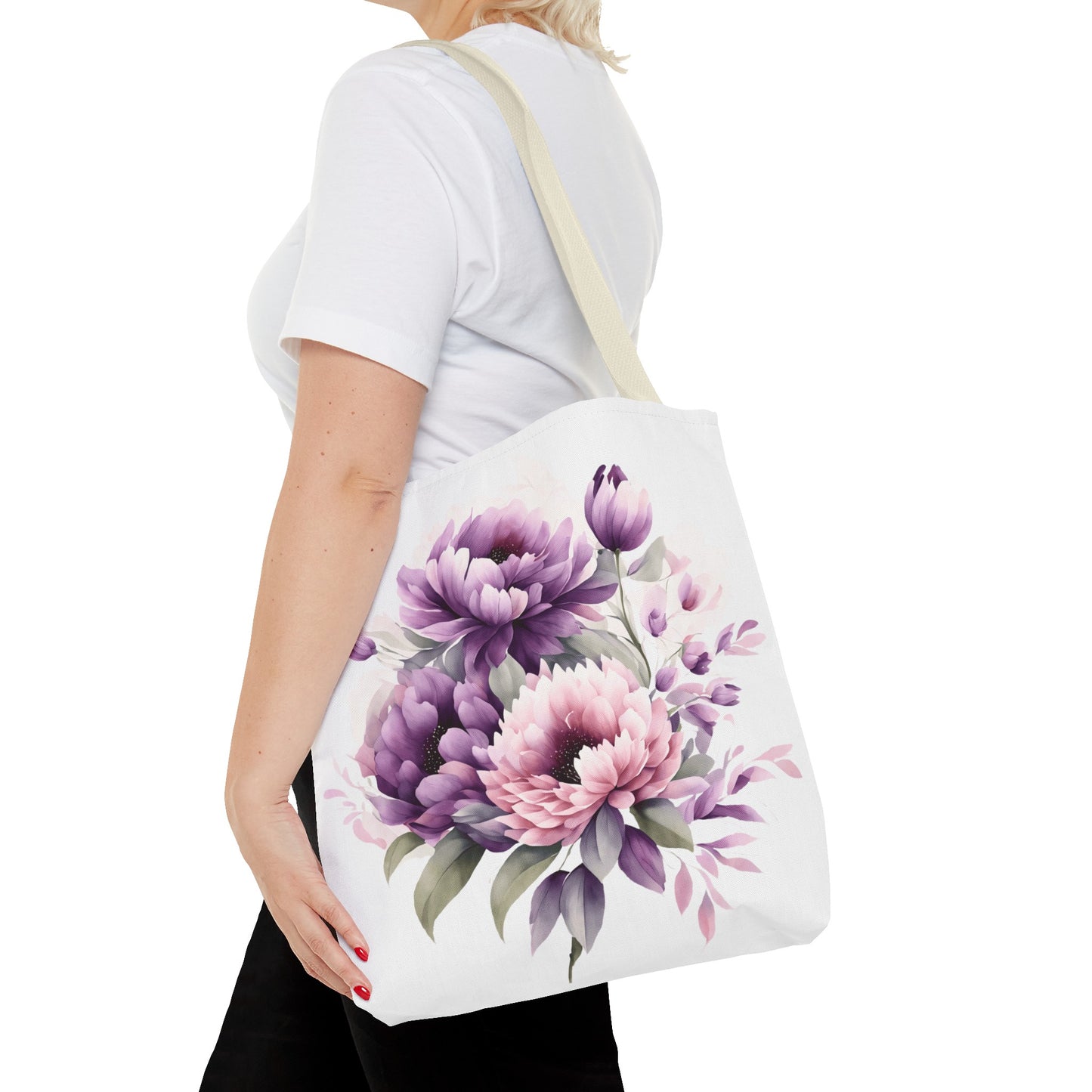 Tote Bag (AOP)- Pink and Purple Flowers