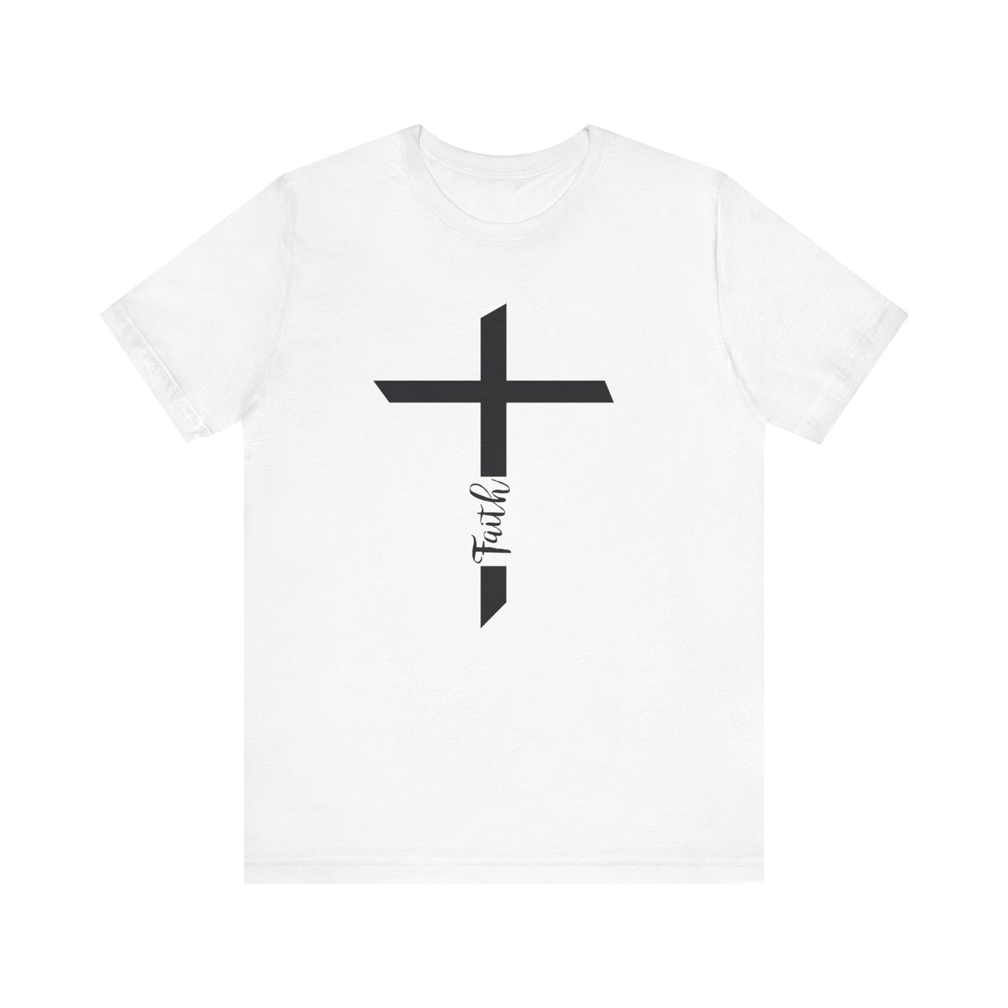 Unisex Jersey Short Sleeve Tee- Faith with Cross