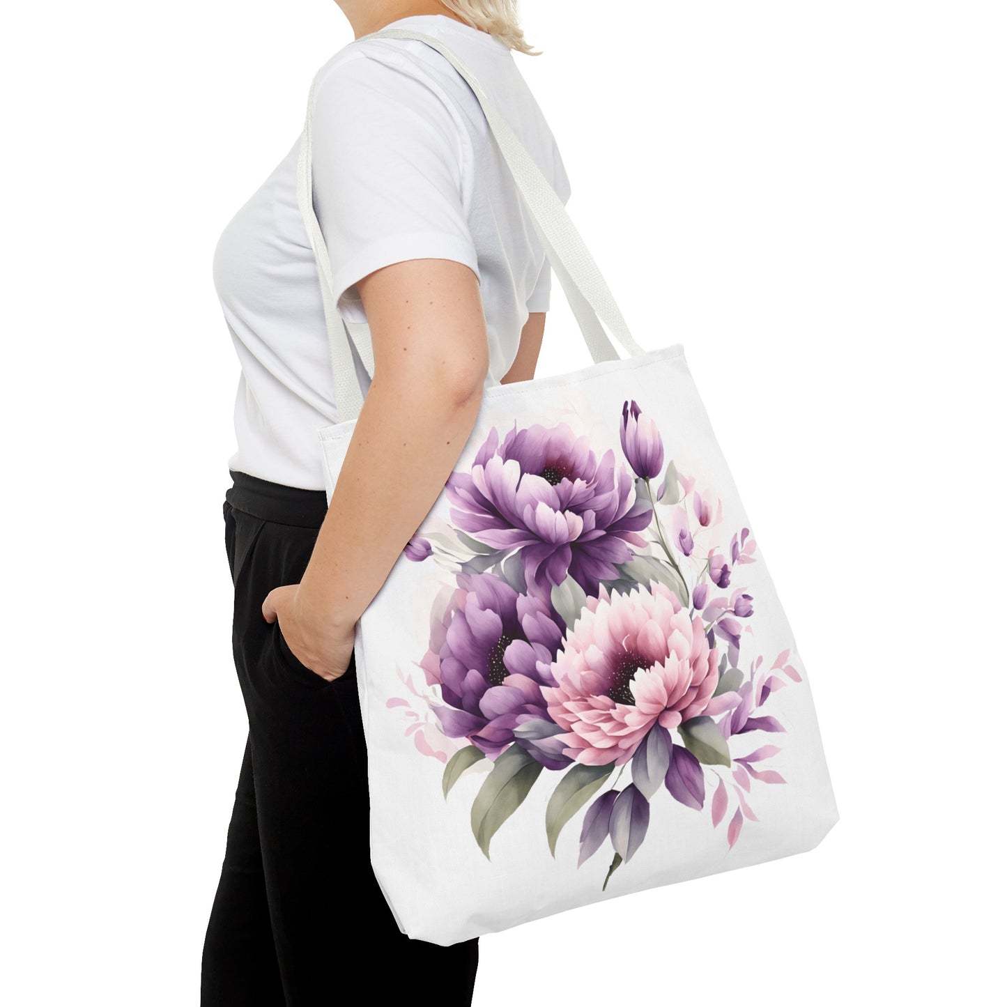 Tote Bag (AOP)- Pink and Purple Flowers