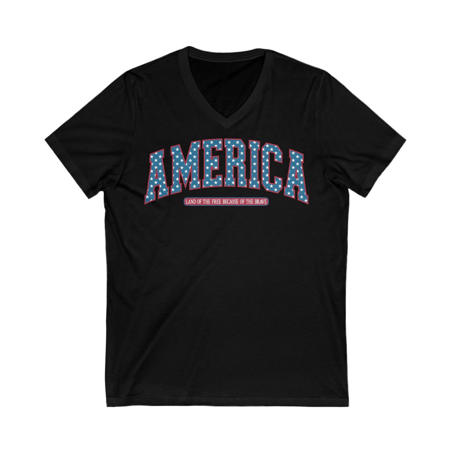 Unisex Jersey Short Sleeve V-Neck Tee America Land of the free