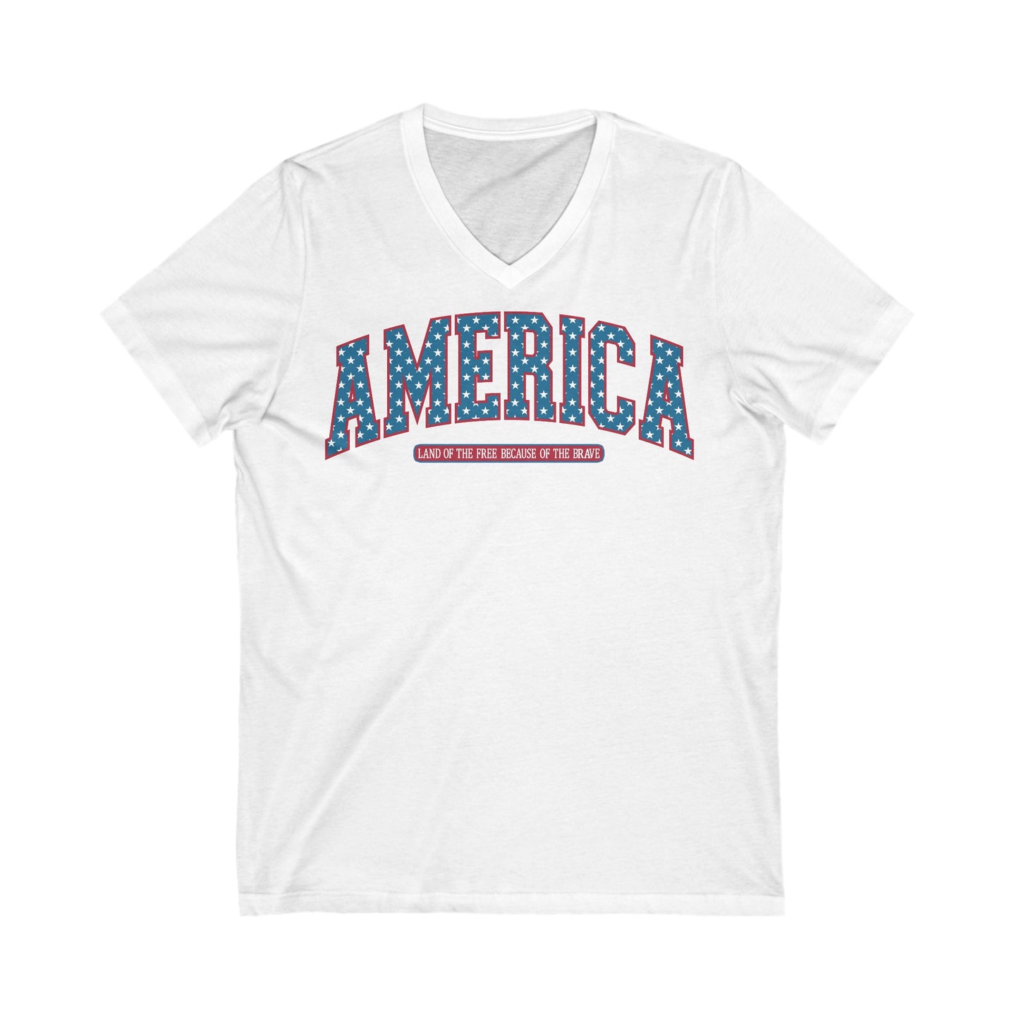 Unisex Jersey Short Sleeve V-Neck Tee America Land of the free