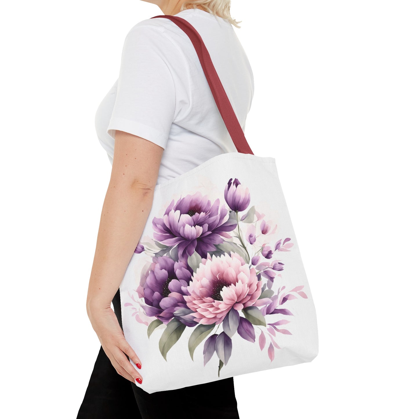 Tote Bag (AOP)- Pink and Purple Flowers