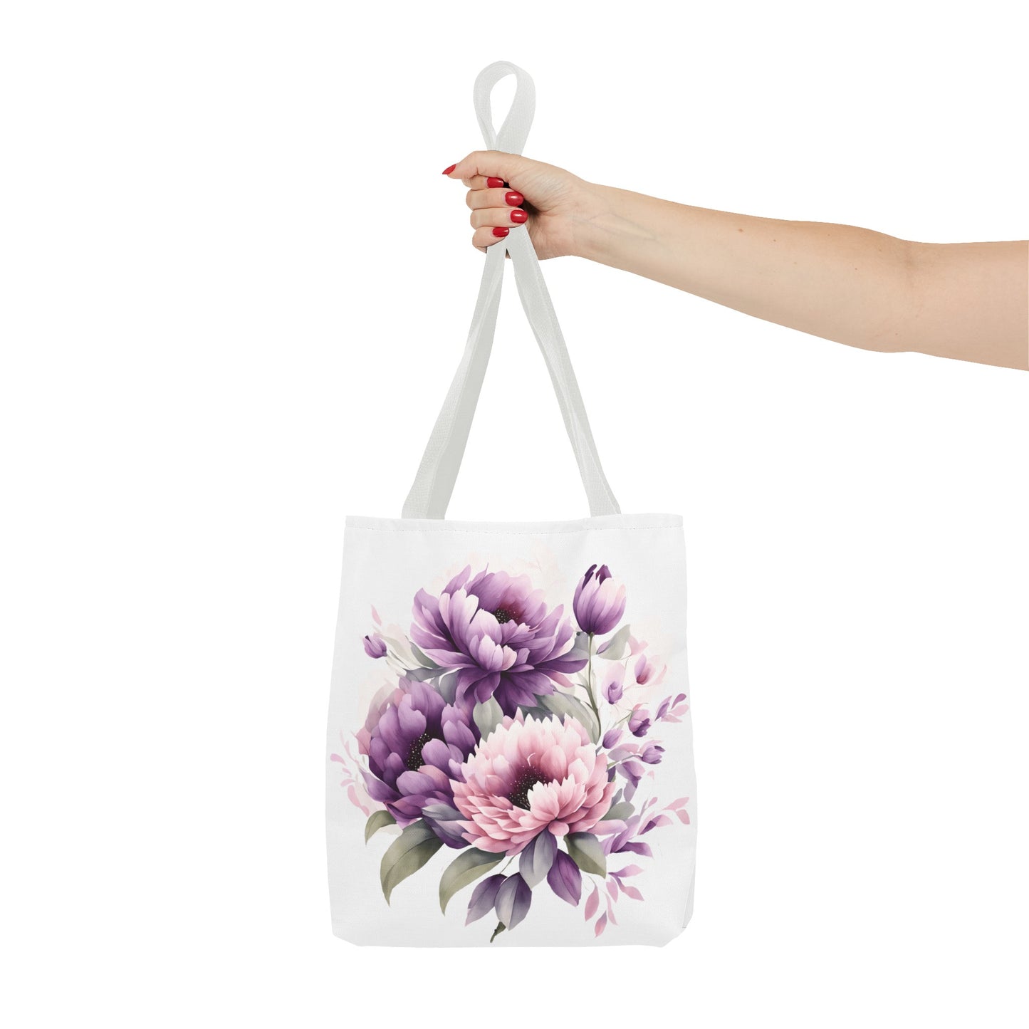 Tote Bag (AOP)- Pink and Purple Flowers