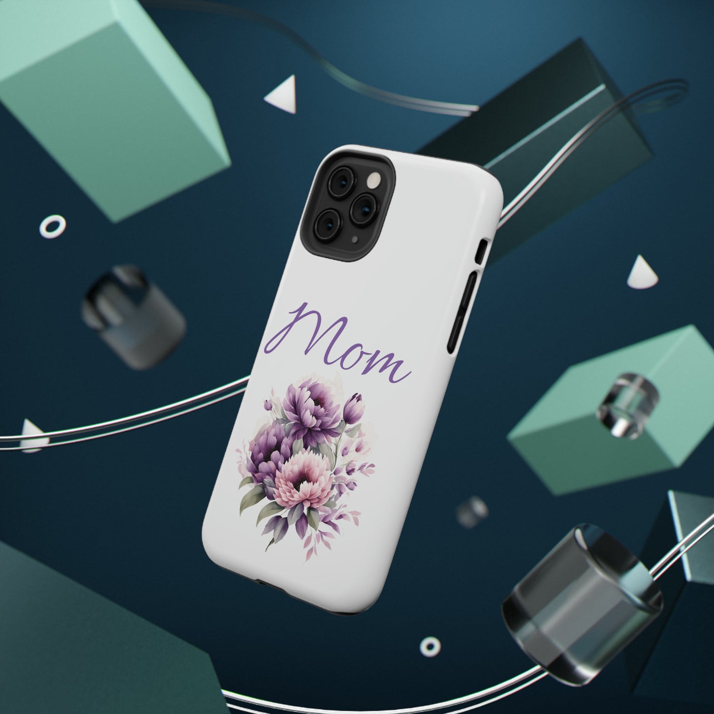 Impact-Resistant Cases- Pink and purple flowers for Mom