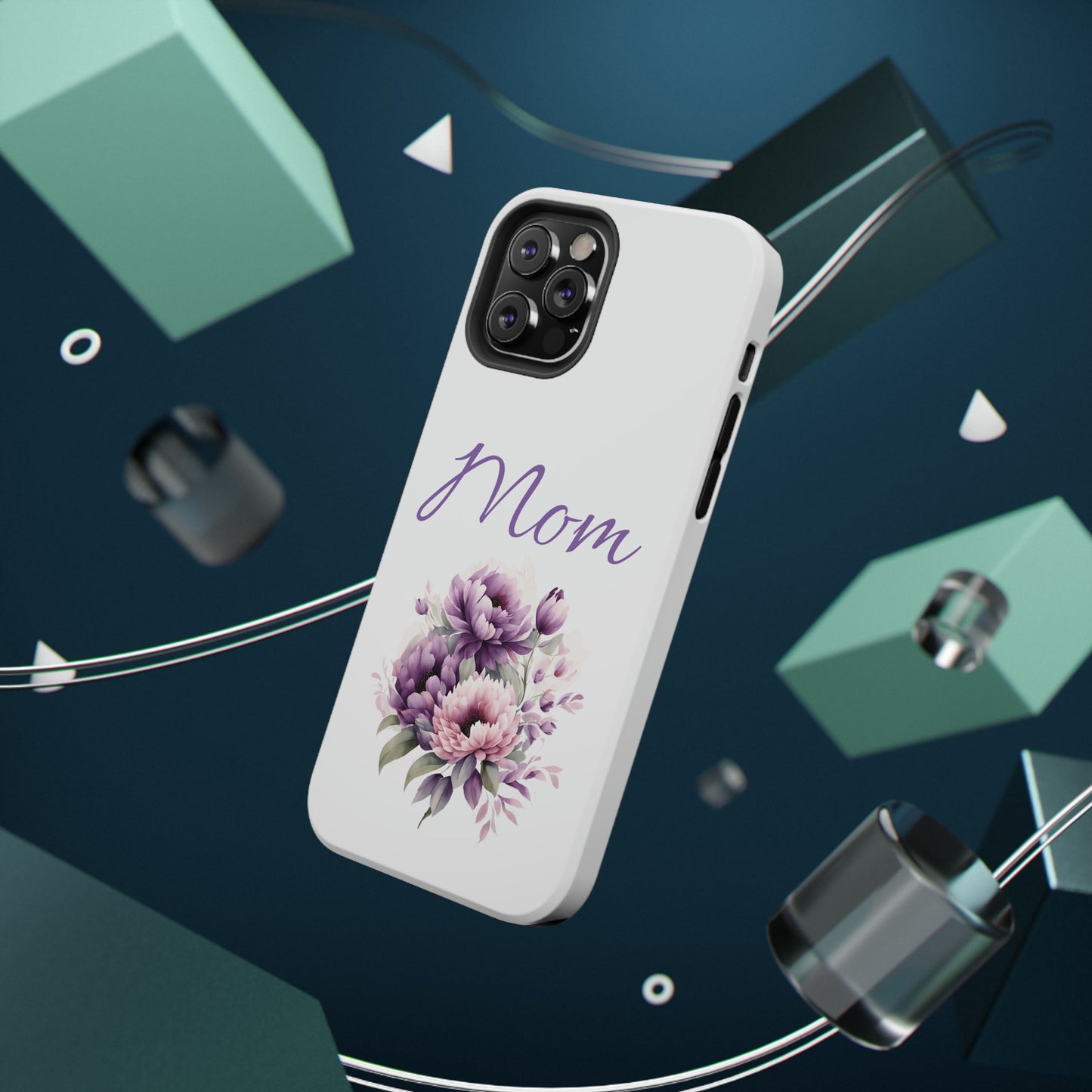 Impact-Resistant Cases- Pink and purple flowers for Mom