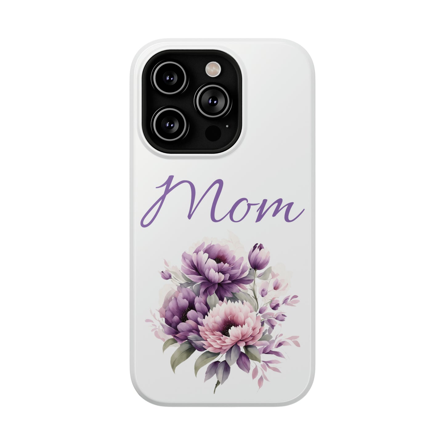 Impact-Resistant Cases- Pink and purple flowers for Mom