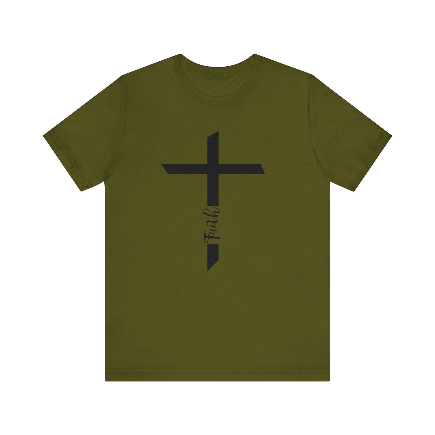 Unisex Jersey Short Sleeve Tee- Faith with Cross