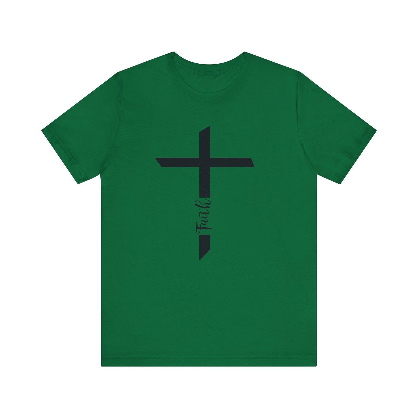 Unisex Jersey Short Sleeve Tee- Faith with Cross