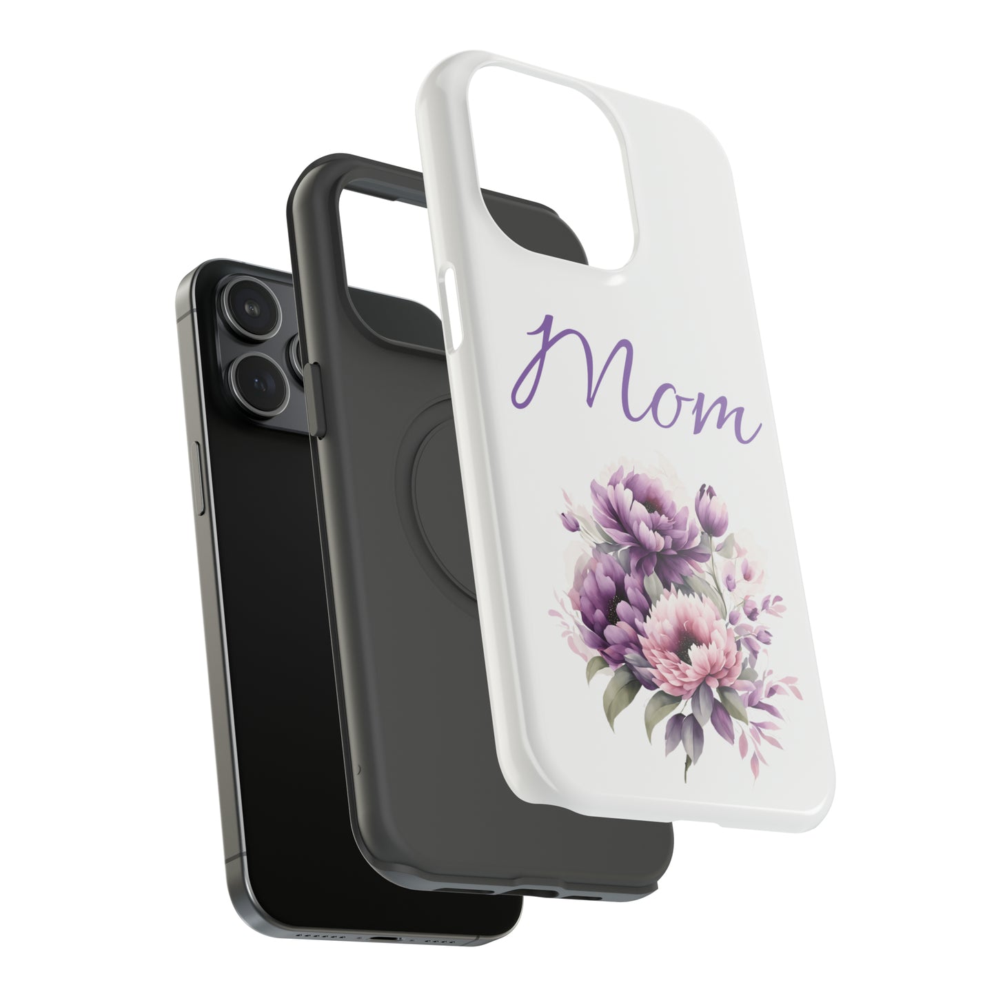 Impact-Resistant Cases- Pink and purple flowers for Mom