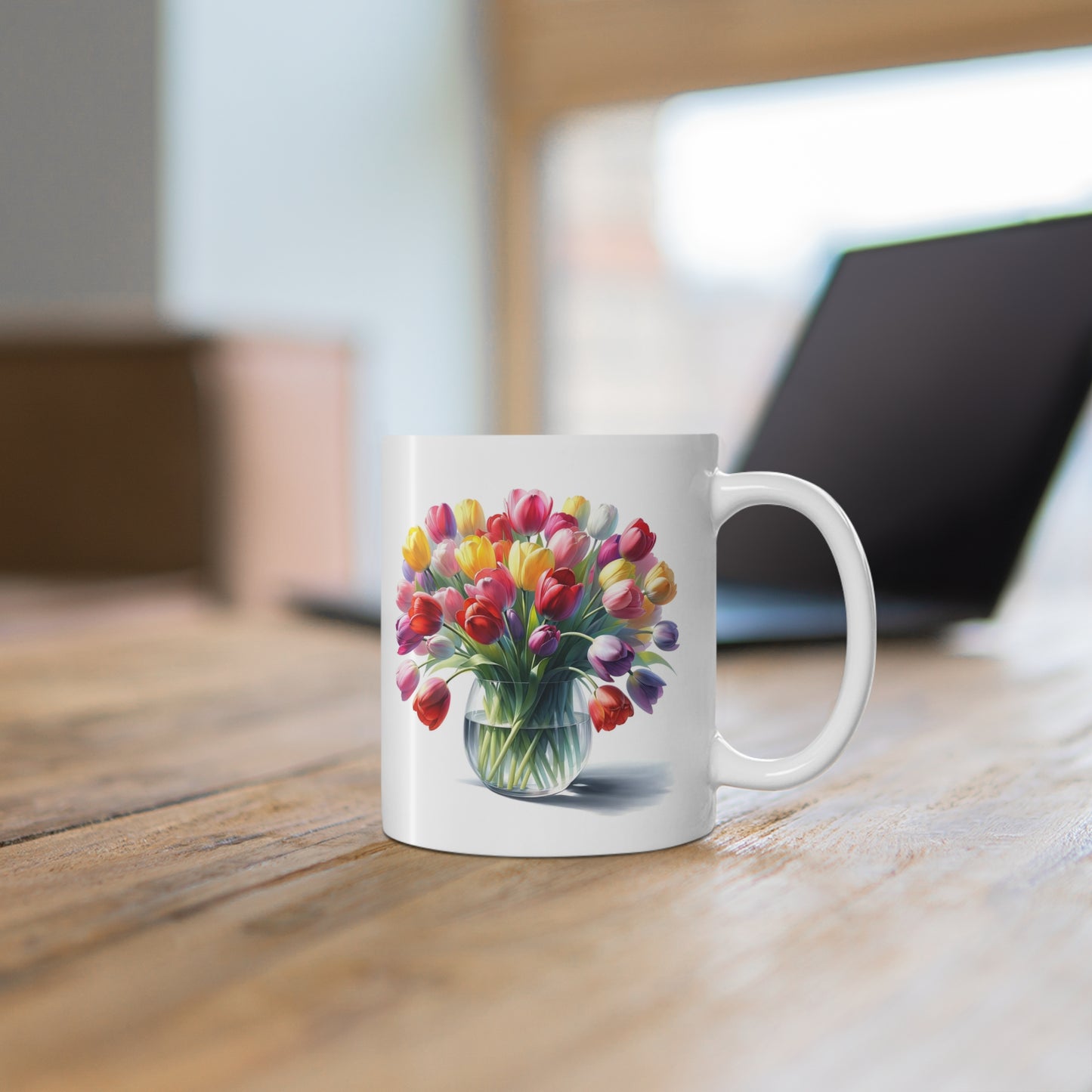 Mug 11oz- Multi color tulips for Mom