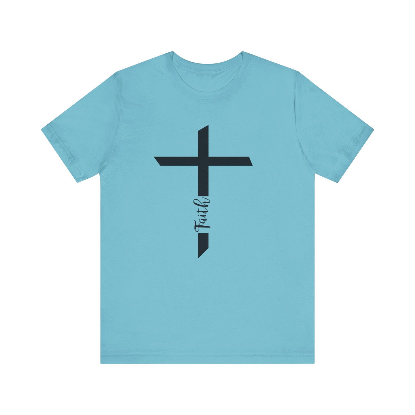 Unisex Jersey Short Sleeve Tee- Faith with Cross