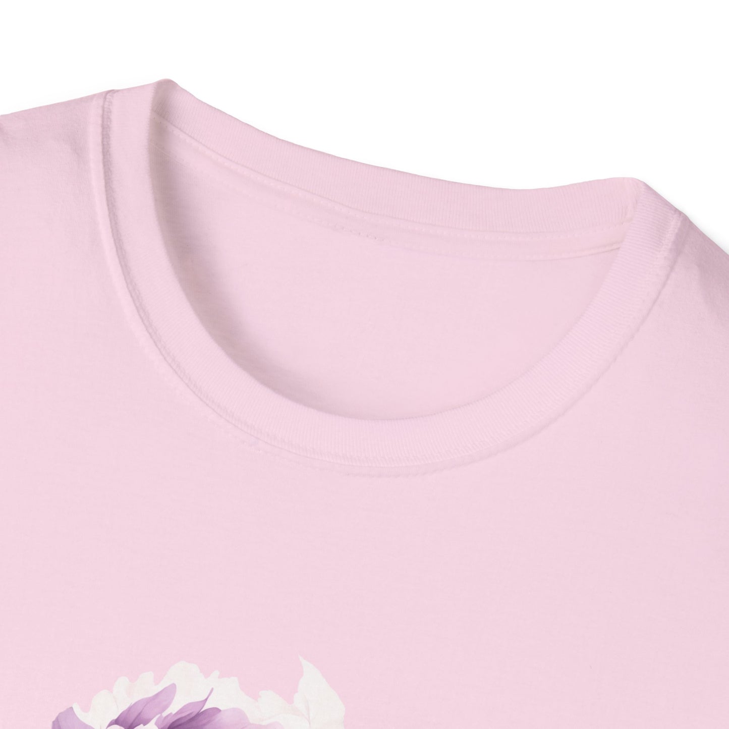 Unisex Softstyle T-Shirt- Pink and purple flowers for Mom