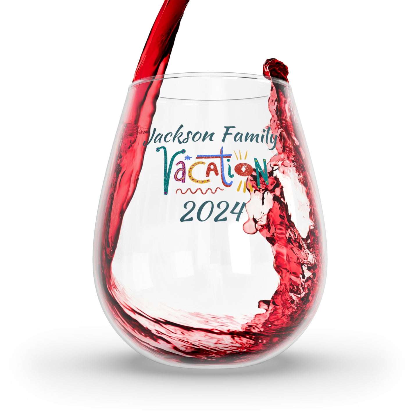 Family vacation Stemless Wine Glass, 11.75oz