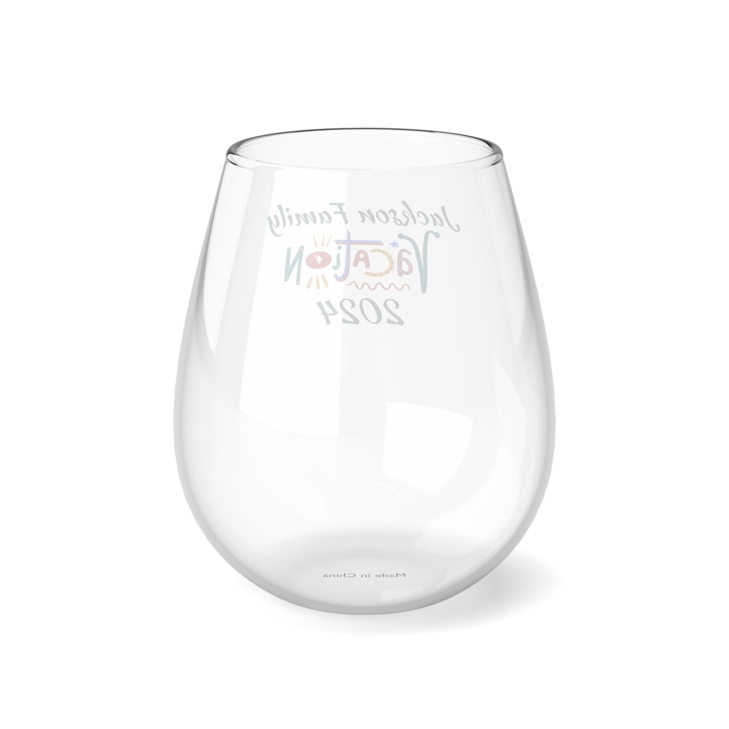 Family vacation Stemless Wine Glass, 11.75oz