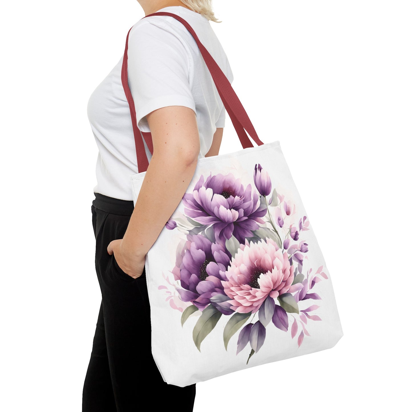 Tote Bag (AOP)- Pink and Purple Flowers