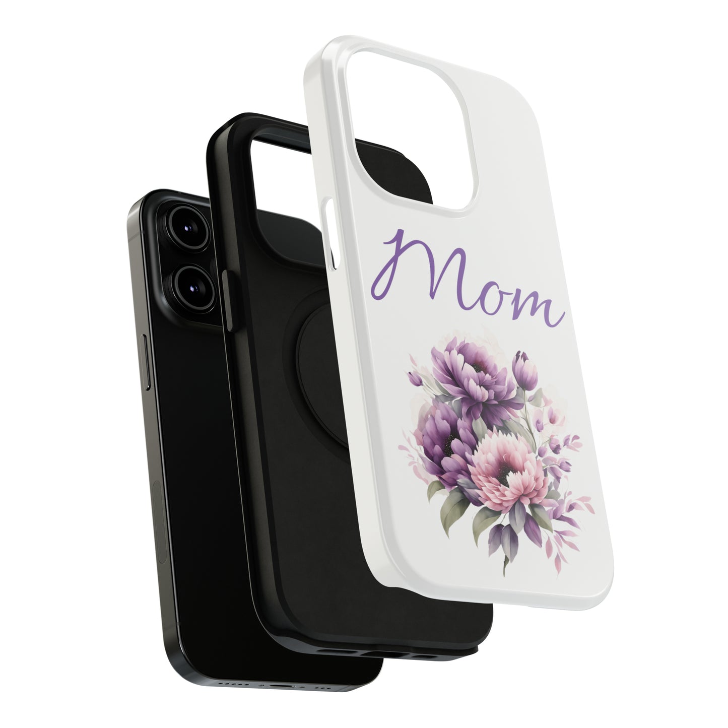 Impact-Resistant Cases- Pink and purple flowers for Mom