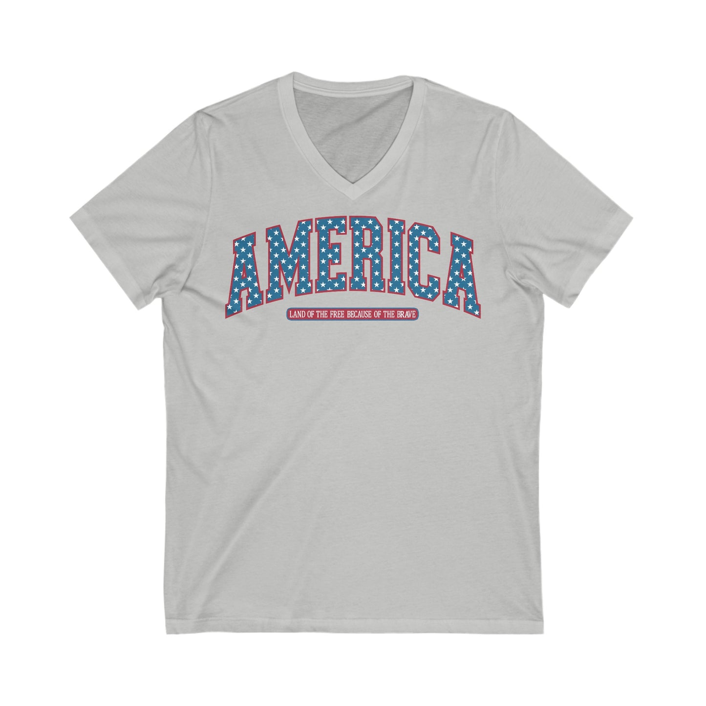 Unisex Jersey Short Sleeve V-Neck Tee America Land of the free