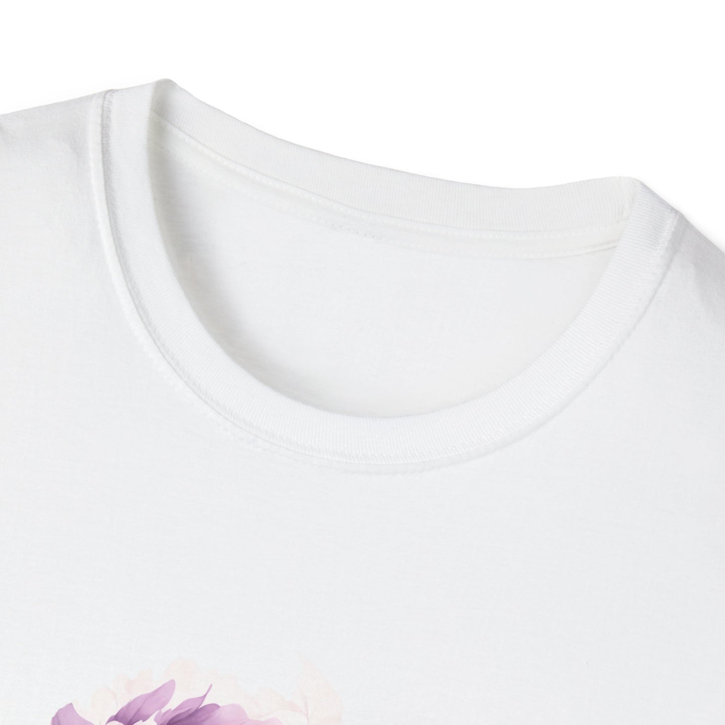 Unisex Softstyle T-Shirt- Pink and purple flowers for Mom