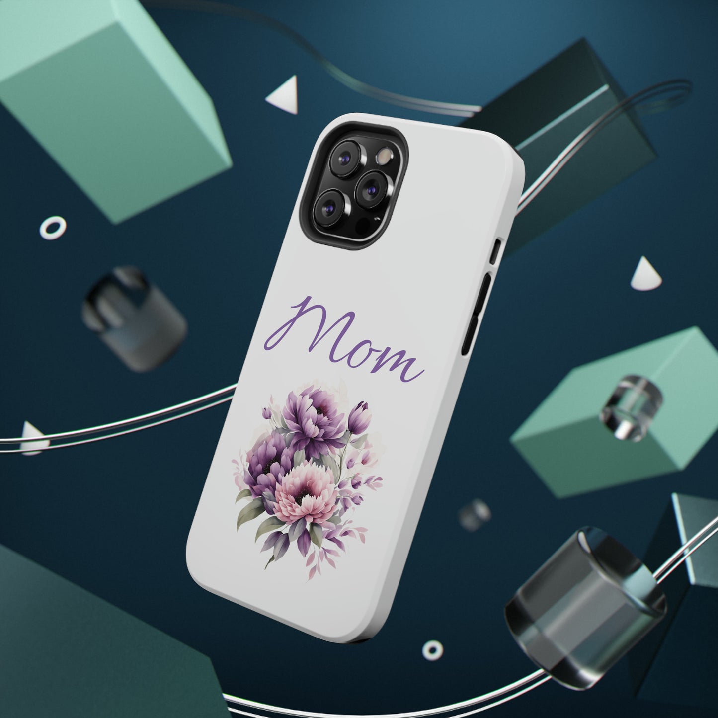 Impact-Resistant Cases- Pink and purple flowers for Mom