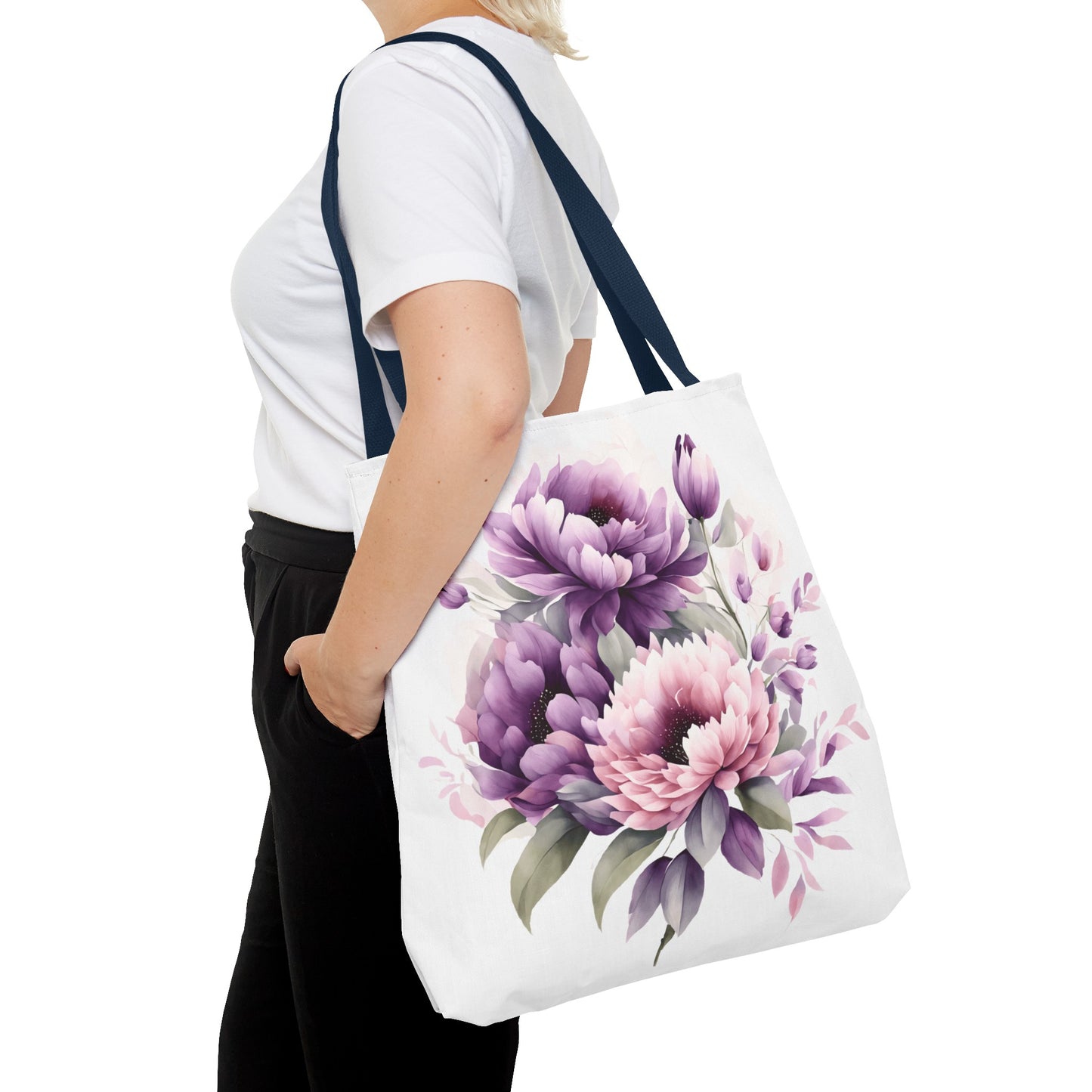 Tote Bag (AOP)- Pink and Purple Flowers