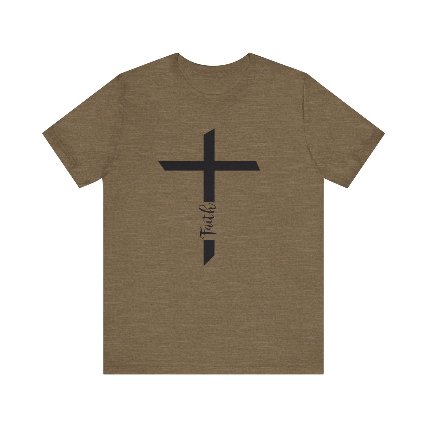 Unisex Jersey Short Sleeve Tee- Faith with Cross