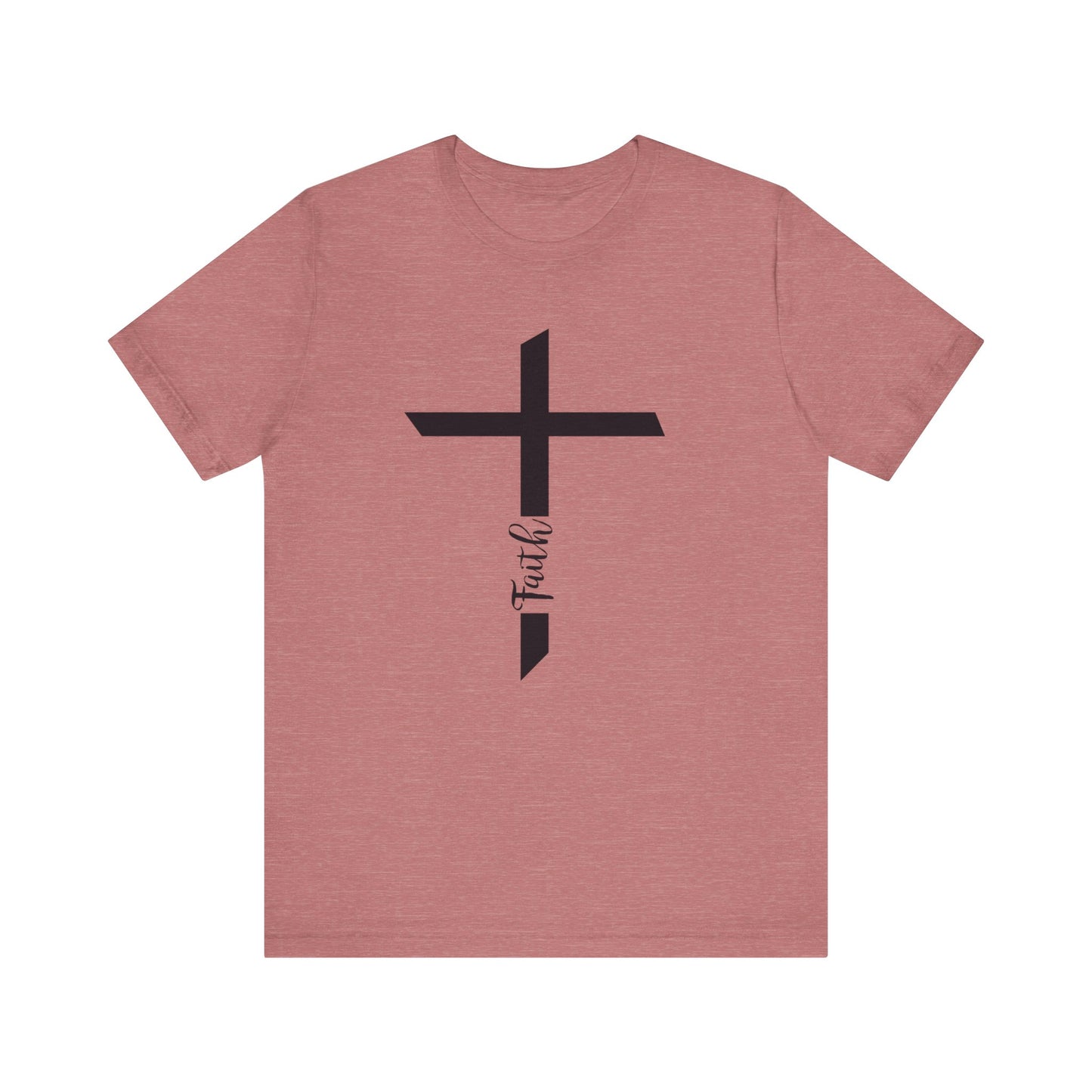 Unisex Jersey Short Sleeve Tee- Faith with Cross