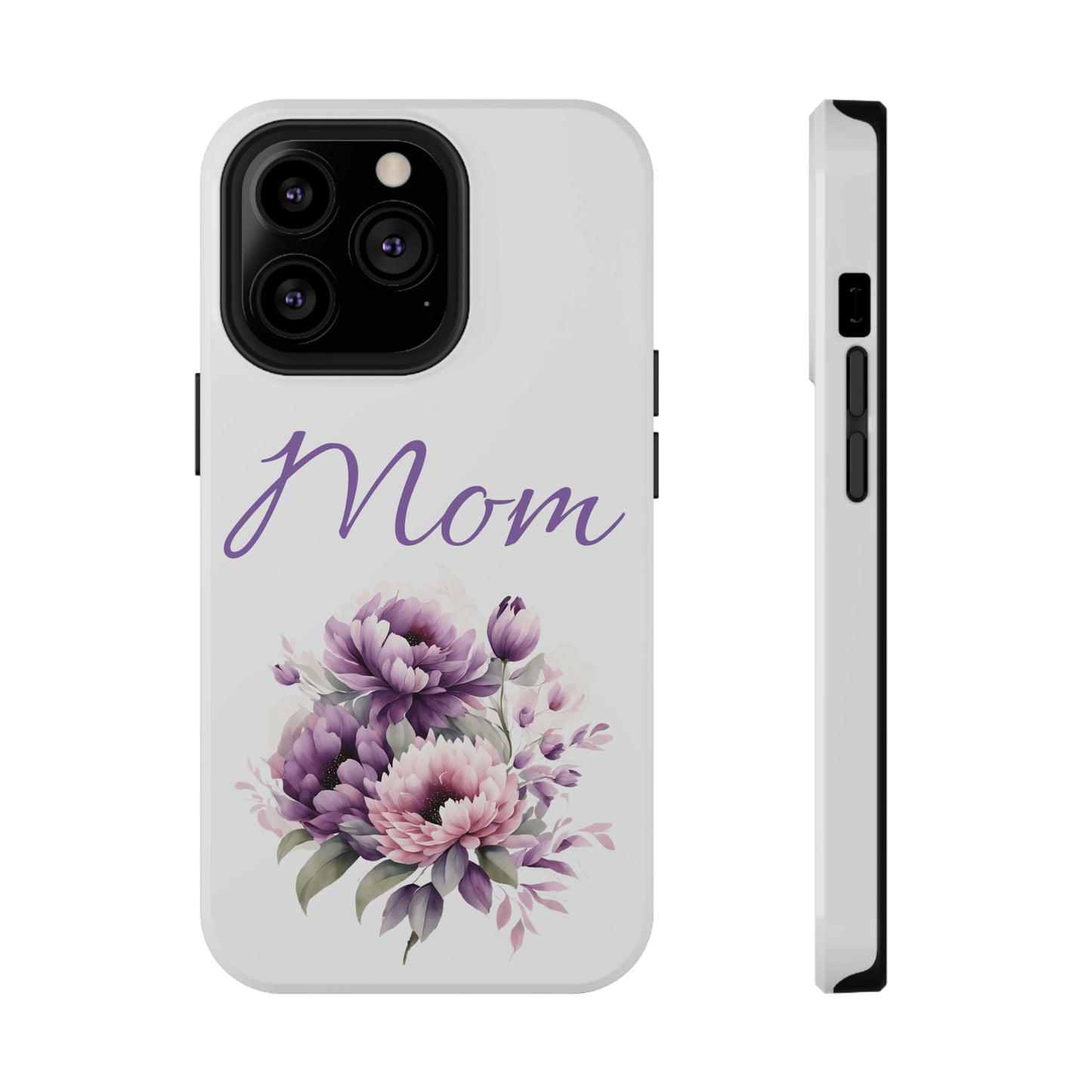 Impact-Resistant Cases- Pink and purple flowers for Mom