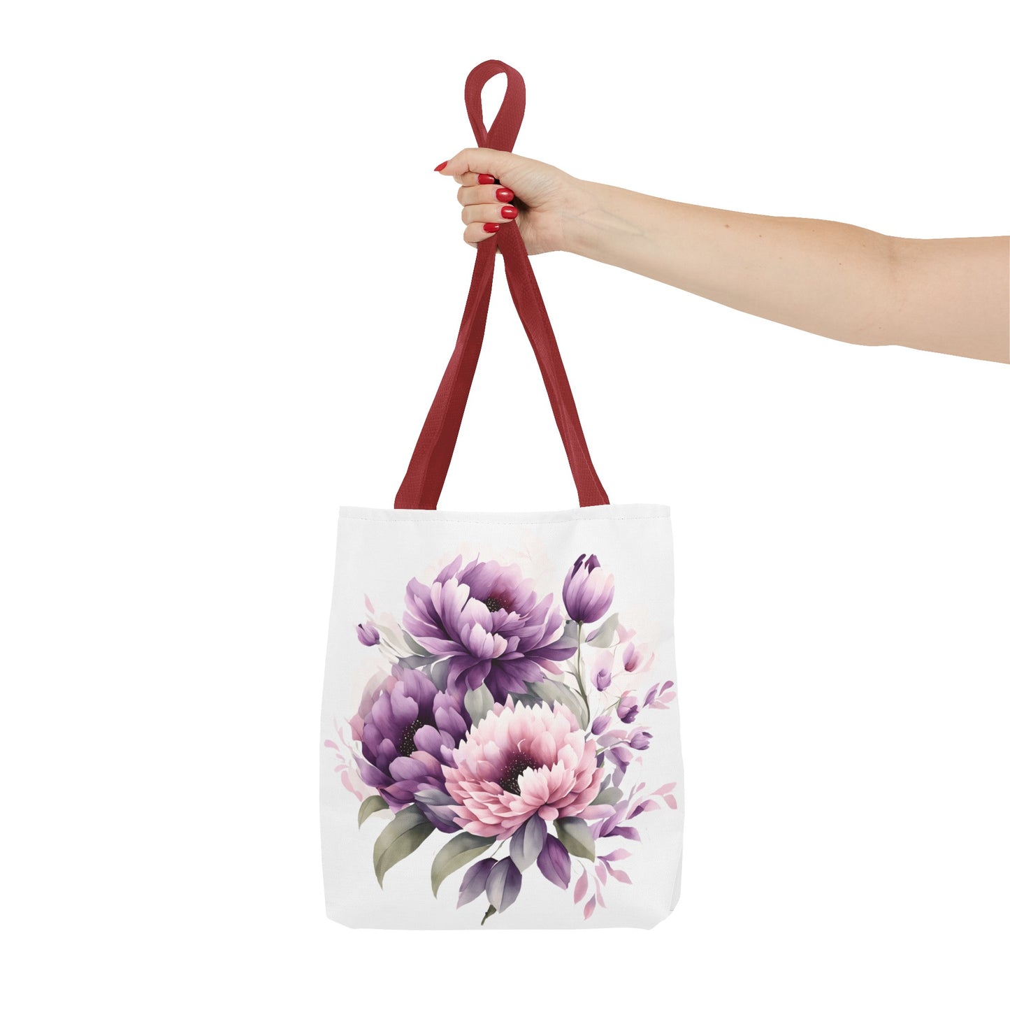 Tote Bag (AOP)- Pink and Purple Flowers