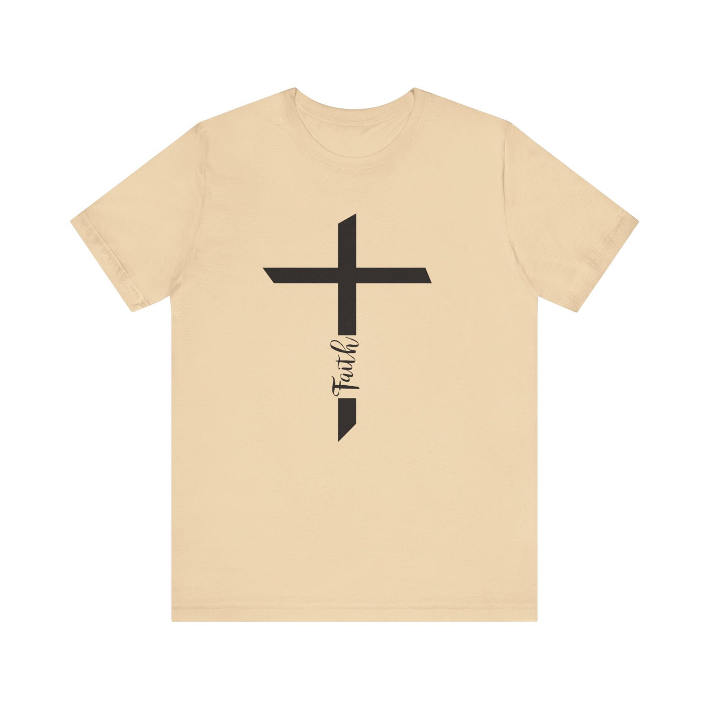 Unisex Jersey Short Sleeve Tee- Faith with Cross