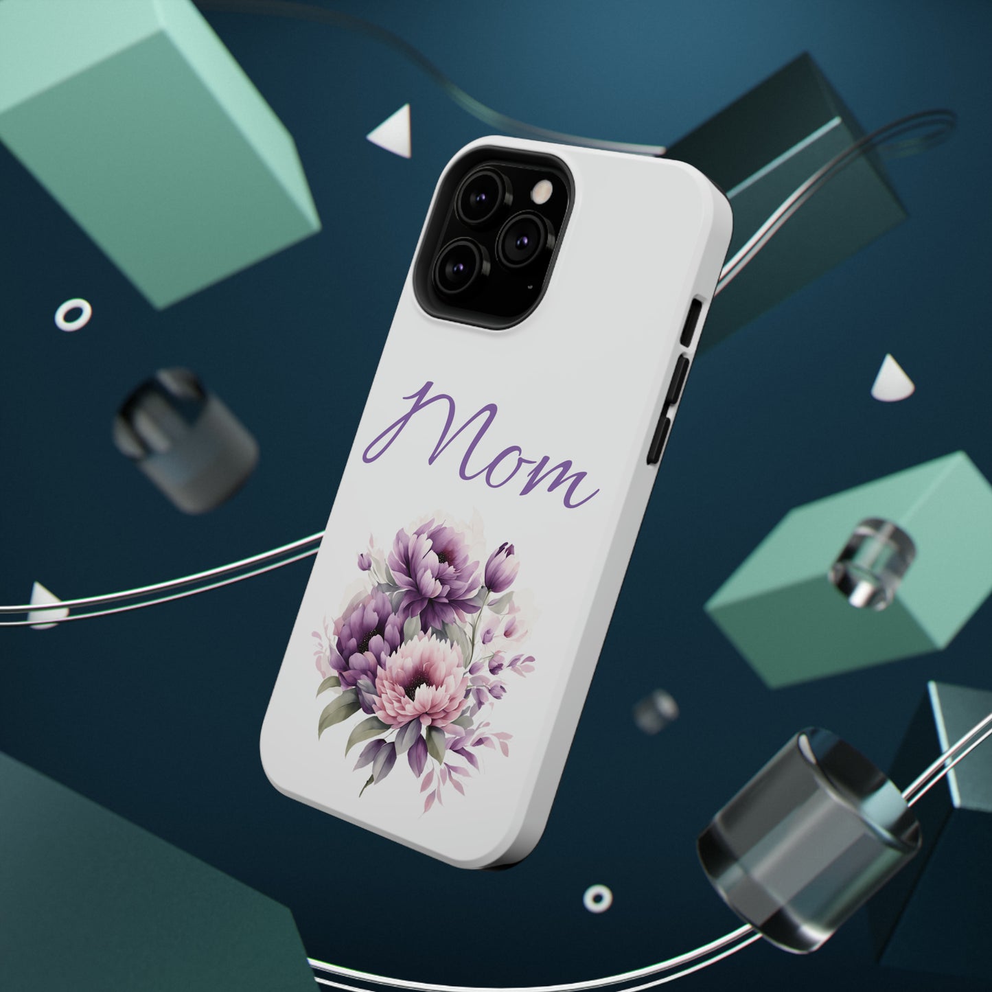 Impact-Resistant Cases- Pink and purple flowers for Mom