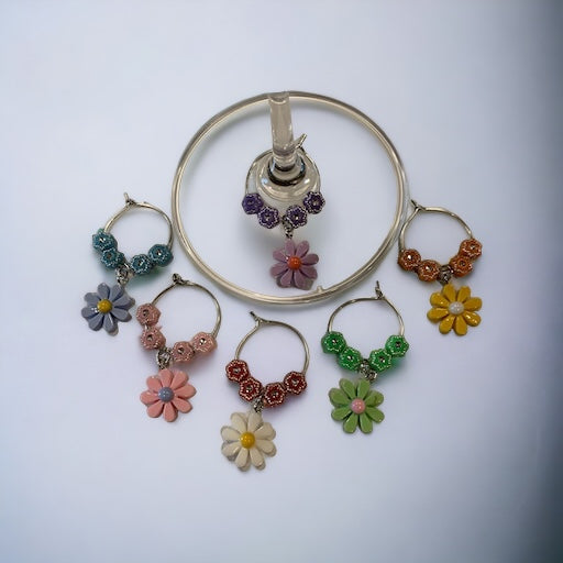 Wine Glass Charms Gift Set- Flower