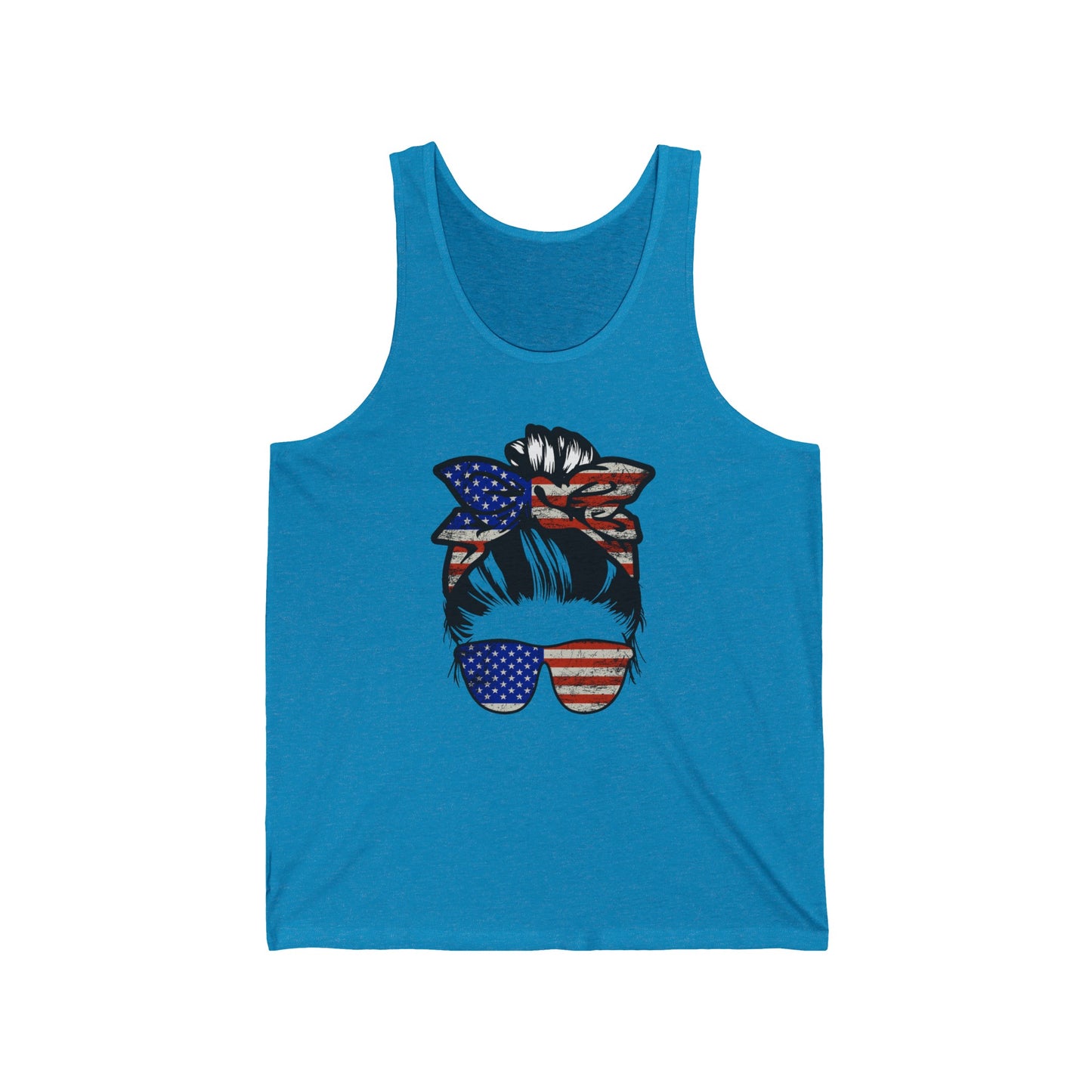 Unisex Jersey Tank Patriotic Mesy Bun