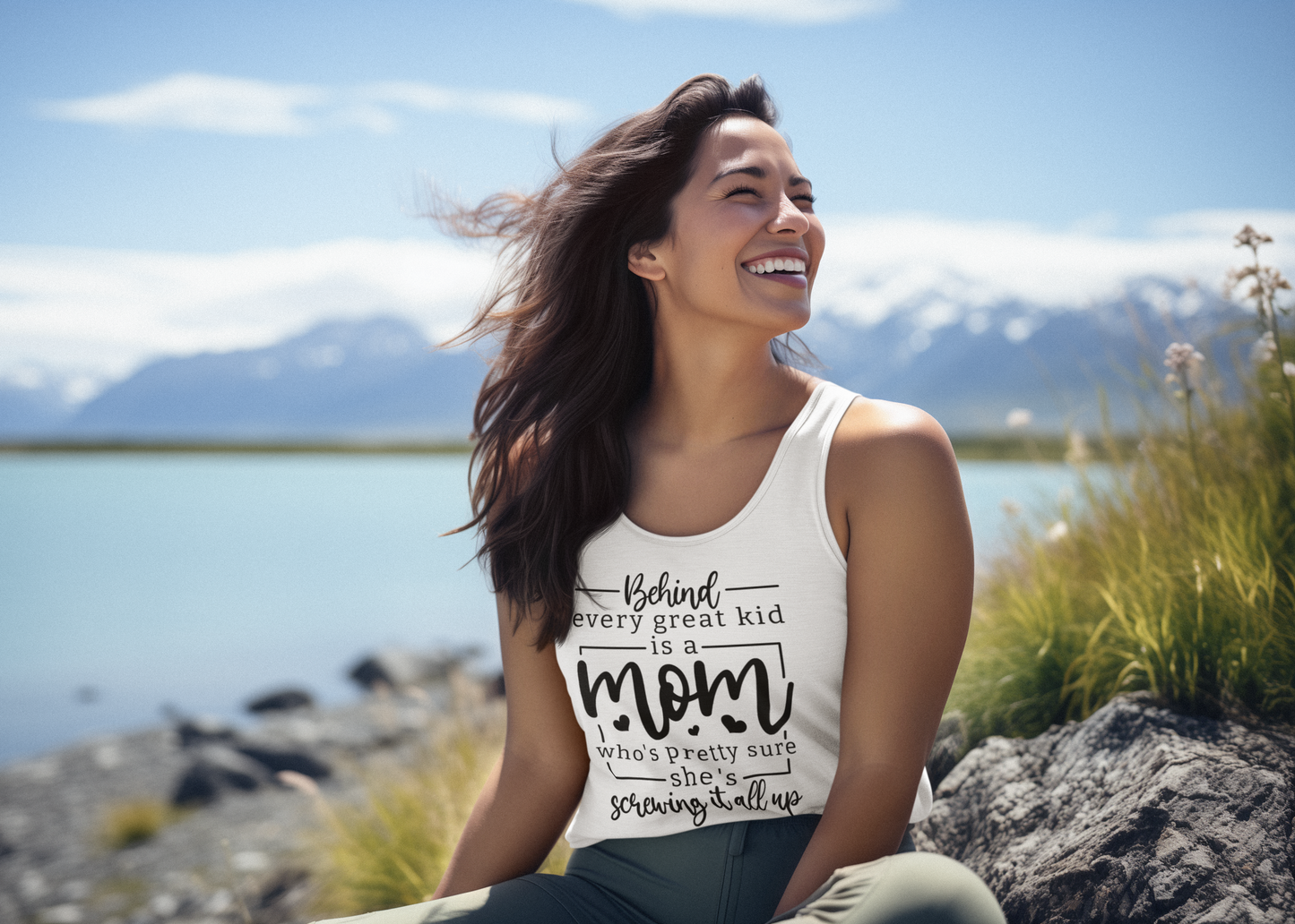 Women's Ideal Racerback Tank- Behind every great kid